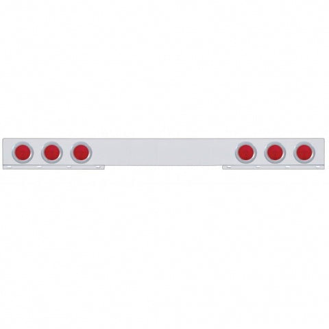Stainless 1 Piece Rear Light Bar w/ Six 4" Lights & Bezels