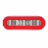 3 3/4" Bolt Pattern Stainless Spring Loaded Light Bar w/ 6 Oval LED "GLO" Light & Grommet - Red LED/Clear Lens