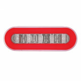 2/12" Bolt Pattern Stainless Spring Loaded Light Bar w/ 6 Oval LED "GLO" Light & Grommet - Red LED/Clear Lens