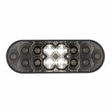 6” Oval Combo Light with 14 LED Stop, Turn & Tail Light & 16 LED Back-Up Light - Red LED/Clear Lens