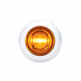 Peterbilt Stainless Front Air Cleaner Bracket w/ Twenty Two 3 LED Mini Lights & Stainless Bezels - Amber LED/Amber Lens