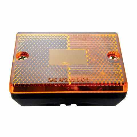 Rectangular Clearance Marker w/ Reflex Lens - Amber