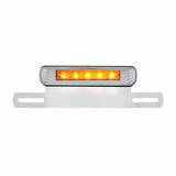 Chrome License Plate Light & Bracket With Amber LED Auxiliary Light - Amber LED/Amber Lens