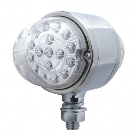 17 LED Dual Function Reflector Double Face Light - Amber LED/Clear Lens