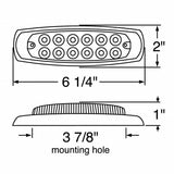 12 LED Reflector Rectangular Clearance/Marker Light - Red LED/Clear Lens