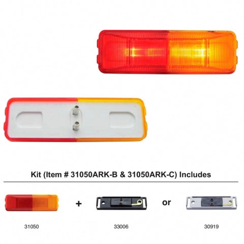 Rectangular Clearance/Marker Light Kit With Black Bracket
