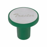 "Tractor" Aluminum Screw-On Air Valve Knob w/Stainless Plaque - Emerald Green