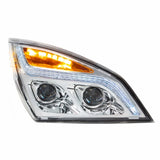 Chrome LED Projection Headlight w/LED Position Light For 2018-2020 Freightliner Cascadia