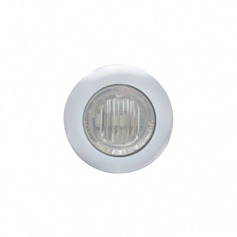 3 LED Mini Dual Function Clearance/Marker Light w/ Bezel - Red LED/Clear Lens