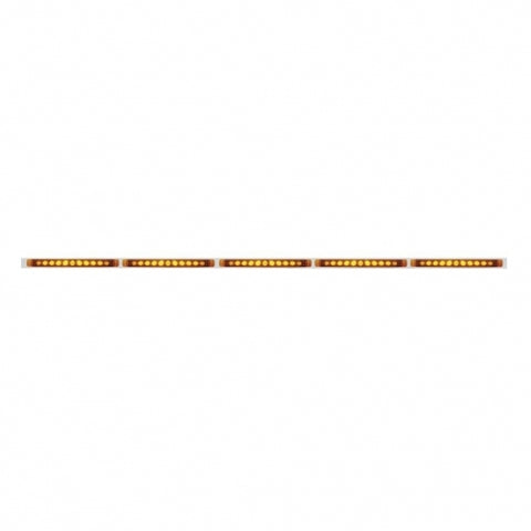 94" Stainless Light Bracket w/ Five 11 LED 17" Light Bars - Amber LED/Amber Lens