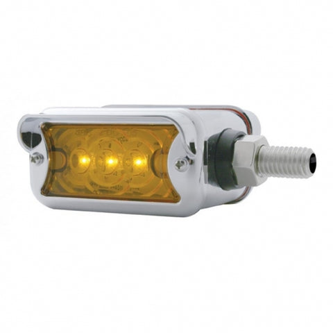 3 LED Straight Mount Double Face Light w/ Horizontal Visor - Amber & Red LED/Amber & Red Lens