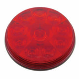 Stainless 1 Piece Rear Light Bar w/ Six 10 LED 4" Lights & Visors - Red LED/Red Lens
