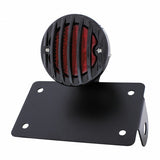 Motorcycle LED "Bobber" Style Horizontal Tail Light w/Black Grille Bezel-Red Lens