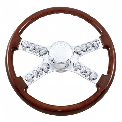 18" Skull Steering Wheel w/ Hub For 1998 - 2005 Peterbilt, 2001 - 2002 Kenworth