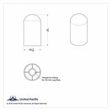 33mm x 3 3/4" Chrome Plastic Dome Nut Cover - Thread-On (60 Pack)