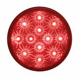 2 1/2" Bolt Pattern Chrome Spring Loaded Light Bar w/ Six 12 LED 4" Reflector Lights & Grommets - Red LED/Red Lens