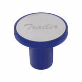 "Trailer" Aluminum Screw-On Air Valve Knob w/Stainless Plaque - Indigo Blue