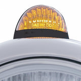 Black Guide 682-C Headlight H4 w/ 10 Amber LED & Dual Mode LED Signal - Amber Lens