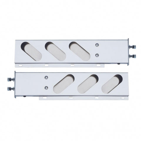 Stainless Spring Loaded Rear Light Bar - Oval Cutouts - 2 1/2" Bolt Pattern
