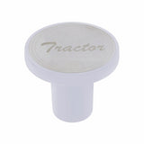 "Tractor" Aluminum Screw-On Air Valve Knob w/Stainless Plaque - Pearl White