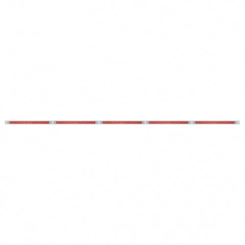 94" Stainless Light Bracket w/ Five 23 SMD LED 17 1/4" Light Bars & Bezels - Red LED/Red Lens