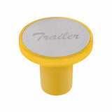 "Trailer" Aluminum Screw-On Air Valve Knob w/Stainless Plaque - Electric Yellow