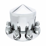 Chrome Pointed Rear Axle Cover w/ 33mm Nut Cover - Thread-On