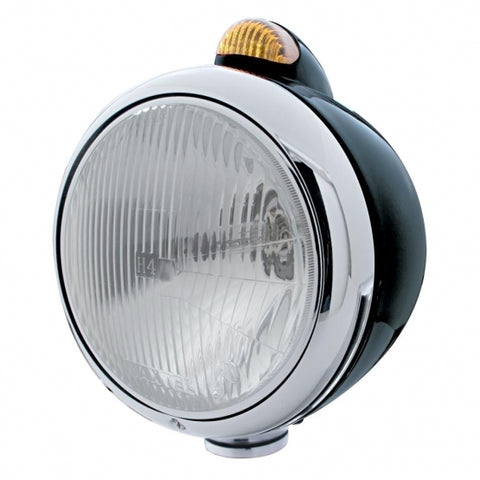 Black Guide 682-C Headlight H4 & Dual Mode LED Signal - Amber Lens