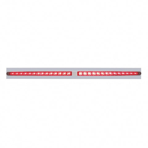 Chrome Top Mud Flap Plate w/ Two 14 LED 24" Light Bars - Red LED/Red Lens
