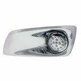 Kenworth T660 Front Bumper Light Bezel w/ 17 LED Clear Style Reflector Light & Visor (Driver) - Amber LED/Clear Lens