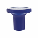 "Tractor" Aluminum Screw-On Air Valve Knob w/Stainless Plaque - Indigo Blue