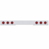 Chrome 1 Piece Rear Light Bar w/ Six 36 LED 4" Lights & Bezels - Red LED/Red Lens