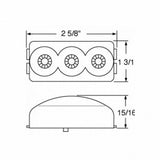 3 LED Reflector Clearance/Marker Light - Red LED/Clear Lens