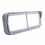 14 LED Dual Headlight Bezel w/ Visor - Amber LED/Clear Lens
