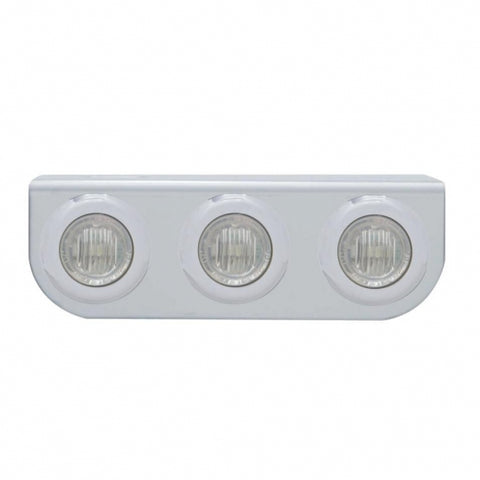 Stainless Light Bracket w/ Three 3 LED Mini Lights - Red LED/Clear Lens