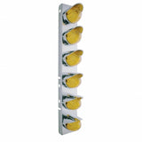 Peterbilt Stainless Front Air Cleaner Bracket w/ Twelve 19 LED Watermelon Lights & Visors - Amber LED/Amber Lens