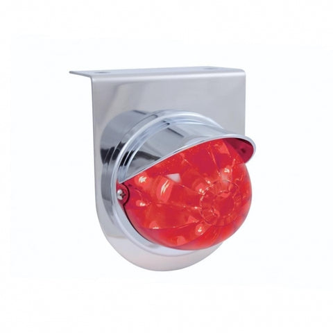 Stainless Light Bracket w/ 17 LED Watermelon Light & Visor - Red LED/Red Lens