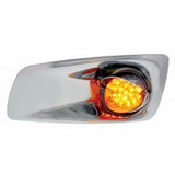 Kenworth T660 Front Bumper Light Bezel w/ 19 LED Reflector Light & Visor (Driver) - Amber LED/ Amber Lens