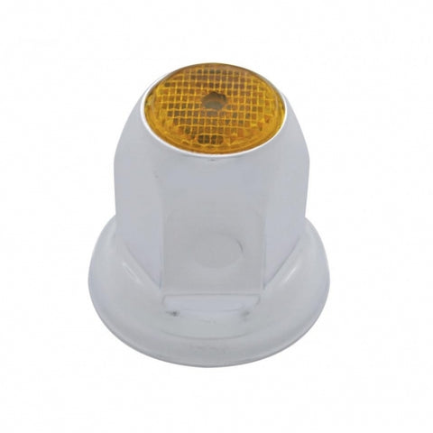 33 mm x 2" Reflector Nut Cover w/ Flange - Amber