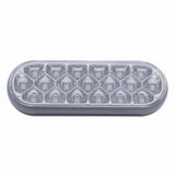 3 3/4" Bolt Pattern Stainless Spring Loaded Light Bar w/ 6 Oval 19 LED Lights & Visors - Red LED/Clear Lens