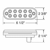 12 LED Reflector Oval Stop, Turn & Tail - Red LED/Red Lens