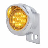 9 LED Mud Flap Hanger End Light w/ Visor - Amber LED/Amber Lens