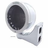Stainless Steel Bullet Half Moon Headlight No Bulb w/ LED Turn Signal - Clear Lens