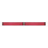 Chrome Top Mud Flap Plate w/ Four 24 LED 12" GLO Light Bars - Red LED/Red Lens
