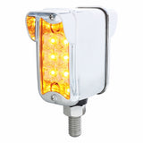 10 LED Dual Function Straight Mount Reflector Double Face Light w/ Vertical Visor - Amber & Red LED/Clear Lens