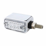 10 LED Dual Function Straight Mount Reflector Double Face Light w/ No Bezel - Amber & Red LED/Clear Lens