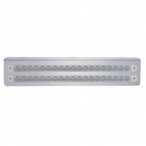 12 3/4" Stainless Light Bracket w/ Two 19 LED 12" Light Bars - Amber LED/Clear Lens
