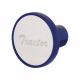 "Tractor" Aluminum Screw-On Air Valve Knob w/Stainless Plaque - Indigo Blue