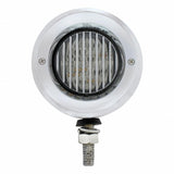 Stainless 2 1/2" Double Face Light w/ 13 LED 2 1/2" Lights & Bezels - Amber & Red LED/Clear Lens