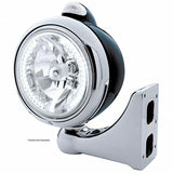 Black Guide 682-C Headlight H4 w/ White LED & Dual Mode LED Signal - Clear Lens